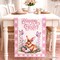 Easter Bunny 72" Jacquard Table Runner, High Quality Spring Holiday Rectangle Tablecloth with Cute Rabbit Design